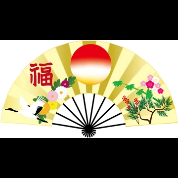 3種類の扇子のイラストとベクター