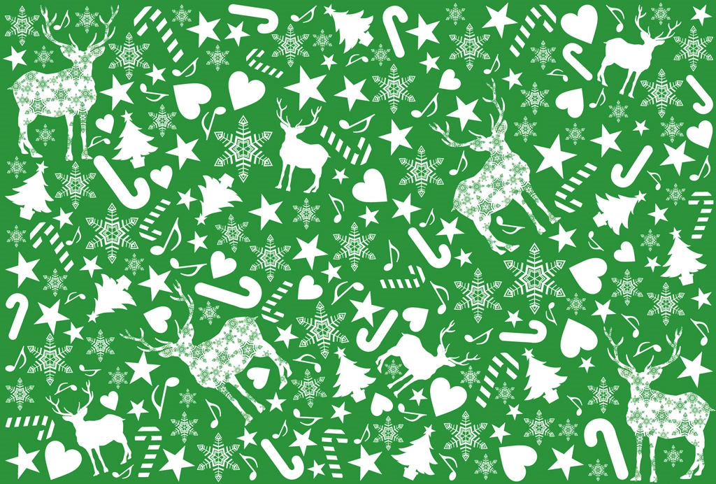Set of 6 Christmas Pattern Background Illustrations and Vectors | Green