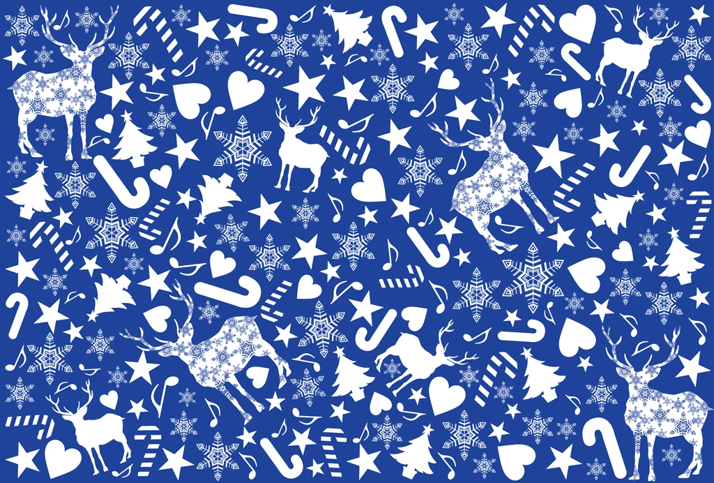 Set of 6 Christmas Pattern Background Illustrations and Vectors | Blue