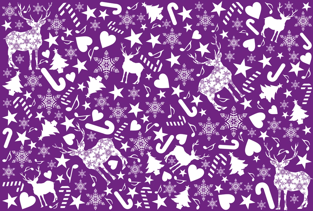 Set of 6 Christmas Pattern Background Illustrations and Vectors | Purple