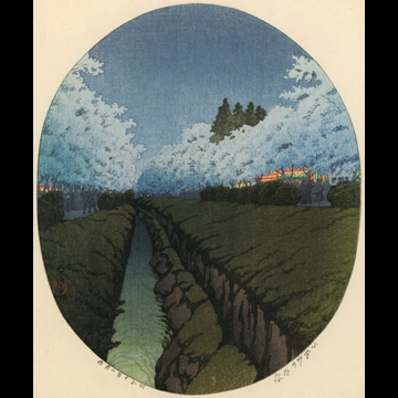 「小金井の夜桜」 川瀬巴水 （1935年）