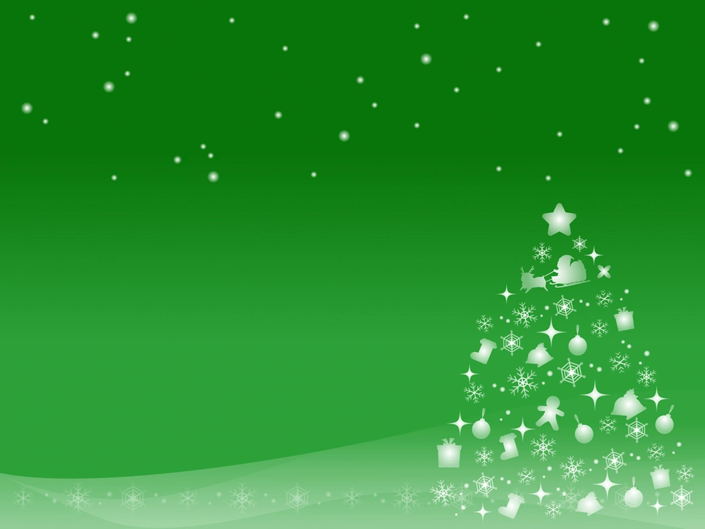 6種類の雪とクリスマスツリーの背景イラストとベクター | 緑色