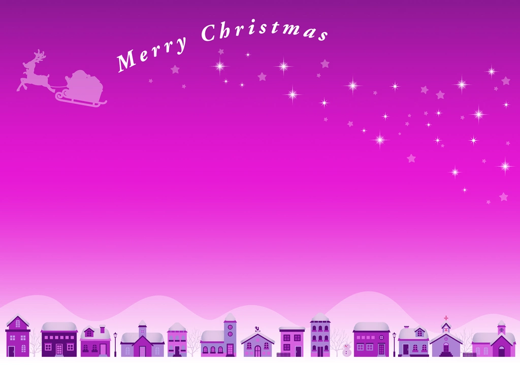 Set of 6 Christmas Day Town Background Illustrations and Vectors | Pink