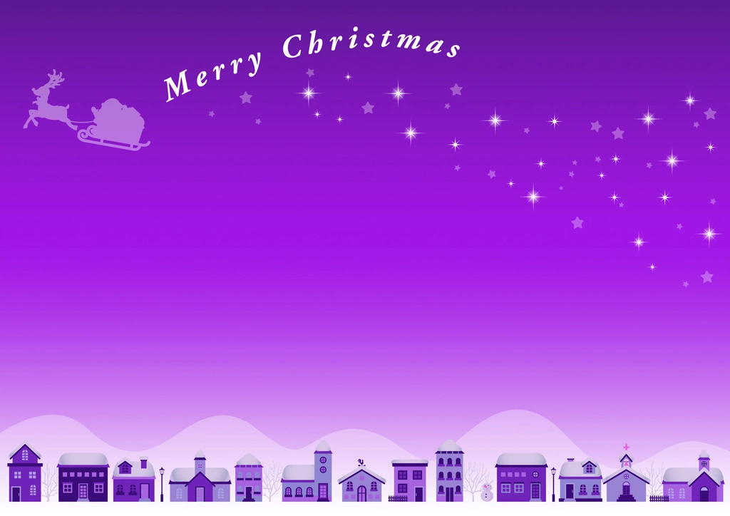 Set of 6 Christmas Day Town Background Illustrations and Vectors | Purple