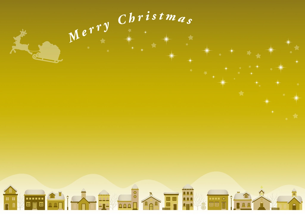 Set of 6 Christmas Day Town Background Illustrations and Vectors | Yellow