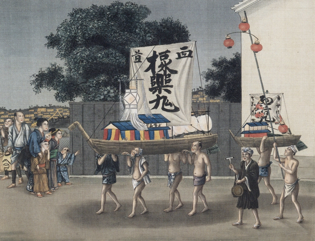 「精霊流し」 川原慶賀工房 （1809-1829年頃） | 秘蔵浮世絵大観 8 パリ国立図書館より