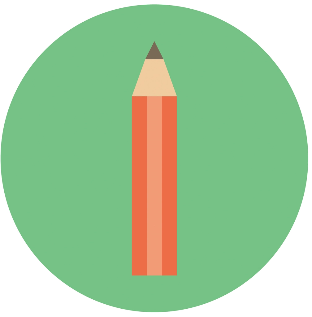 Set of 3 Pencil Icon Illustrations and Vectors | Pencil Circular Icon