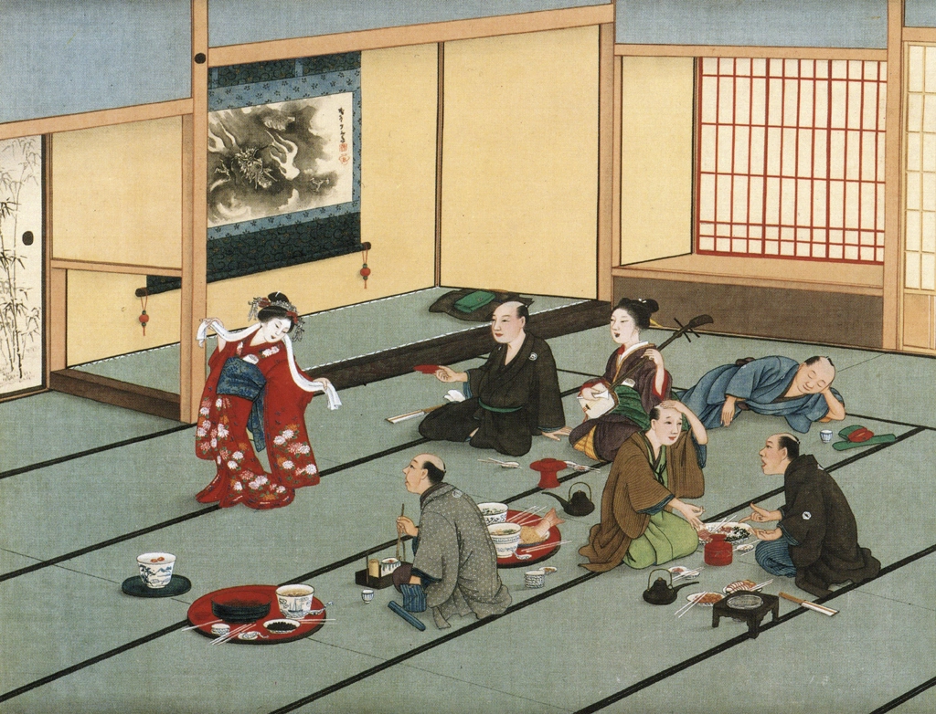 Banquet by Workshop of Kawahara Keiga (circa 1809-1829) | from Ukiyo-e Masterpieces in European Collections: Bibliothèque nationale de France