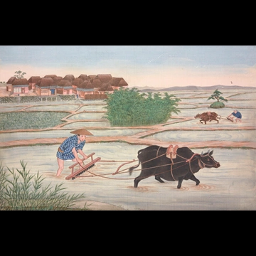 Soil Puddling  by Workshop of Kawahara Keiga (circa 1809-1829)