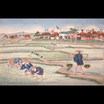 Rice Planting by Workshop of Kawahara Keiga (circa 1809-1829)