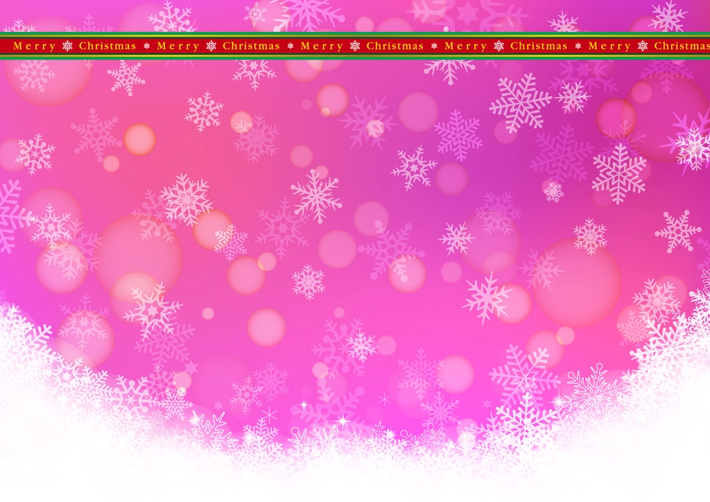 Set of 6 Christmas Tape and Falling Snowflakes Background Illustrations and Vectors | Pink