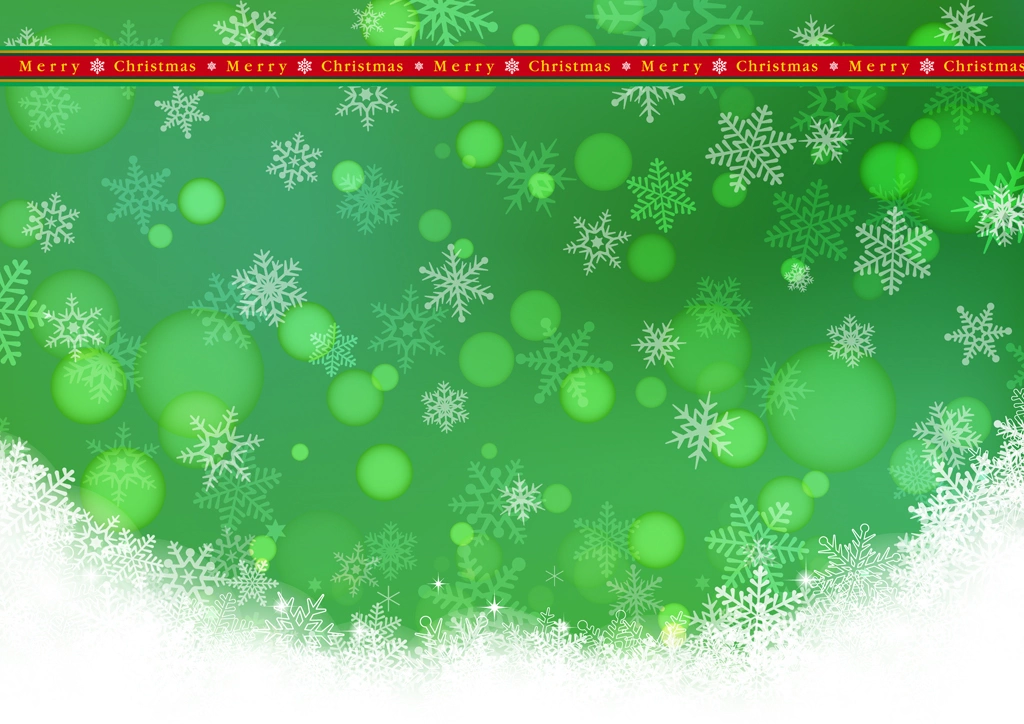 Set of 6 Christmas Tape and Falling Snowflakes Background Illustrations and Vectors | Green