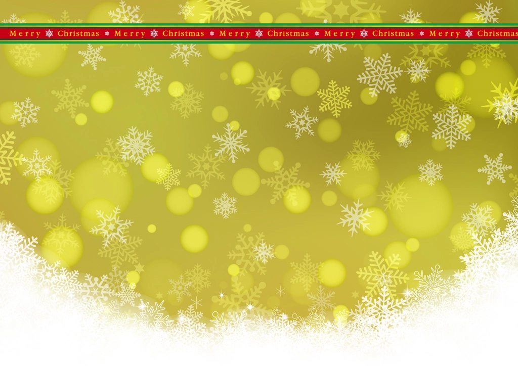Set of 6 Christmas Tape and Falling Snowflakes Background Illustrations and Vectors | Yellow
