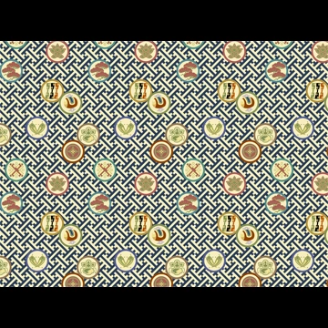 5種類の卍崩しと家紋の和柄模様の背景イラストとベクター
