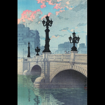 「東海道風景選集 日本橋(夜明）」 川瀬巴水 （1940年）