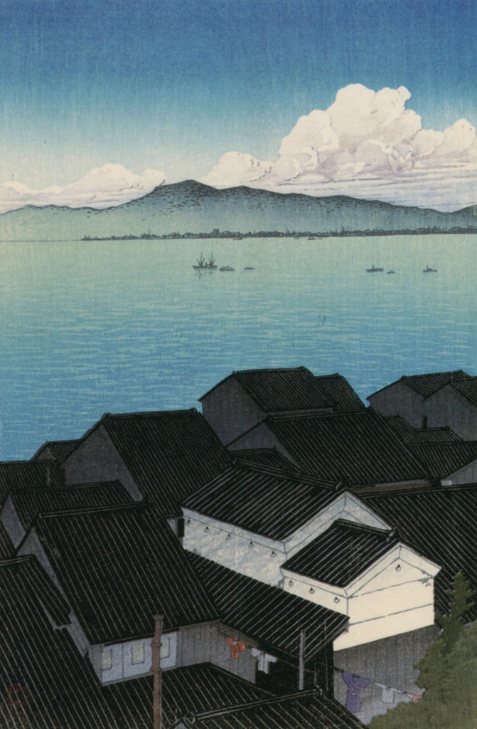 「東海道風景選集 駿河興津町」 川瀬巴水 （1934年） | 川瀬巴水作品集より