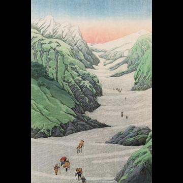 Snowy Valley on Mt. Hakuba by Hasui Kawase (1932)
