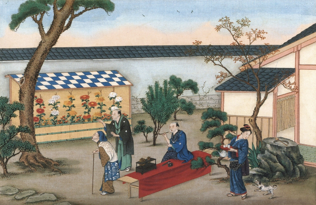 「菊見」 川原慶賀工房 （1809-1829年頃） | 秘蔵浮世絵大観 8 パリ国立図書館より