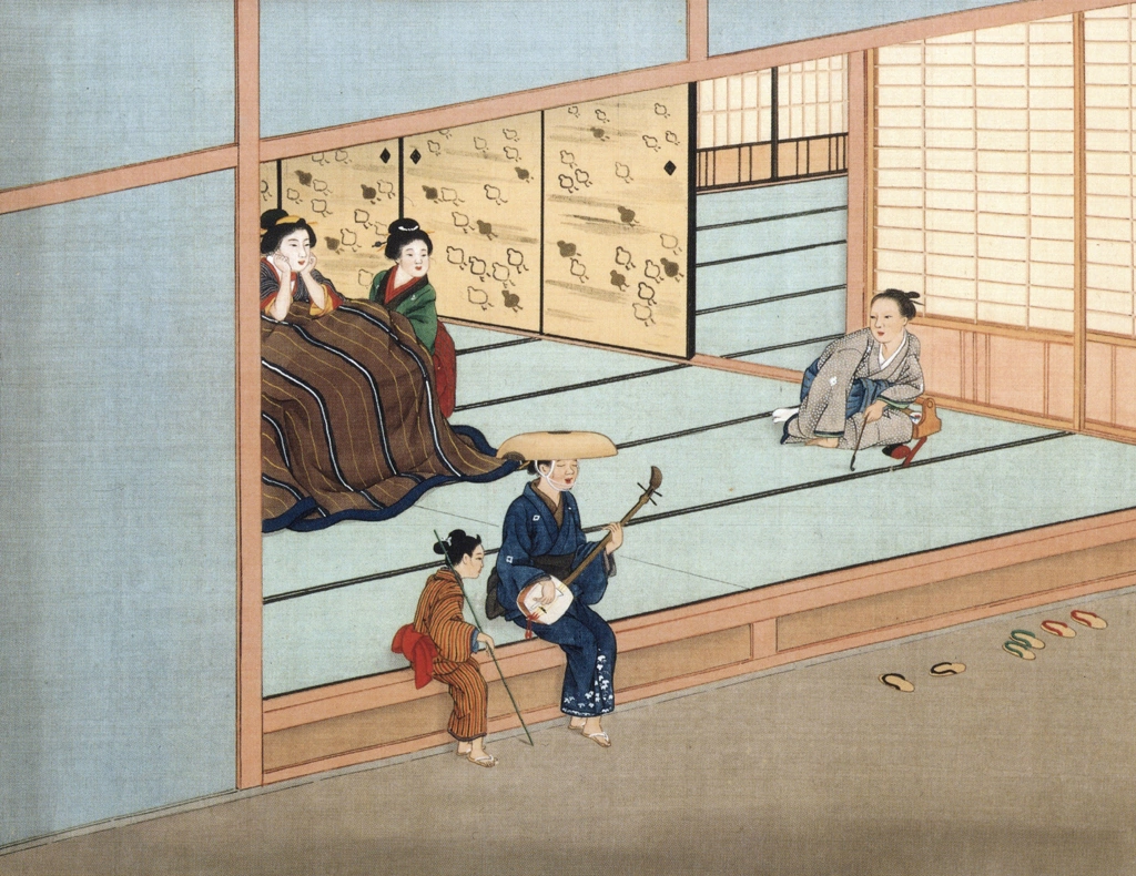 「瞽女」 川原慶賀工房 （1809-1829年頃） | 秘蔵浮世絵大観 8 パリ国立図書館より