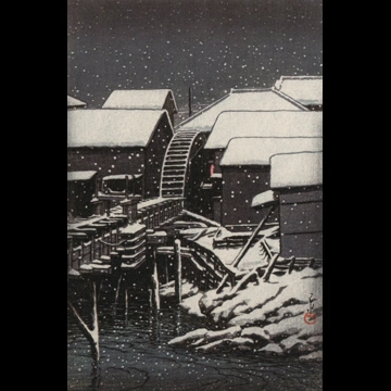 「関口の雪」 川瀬巴水 （1932年）