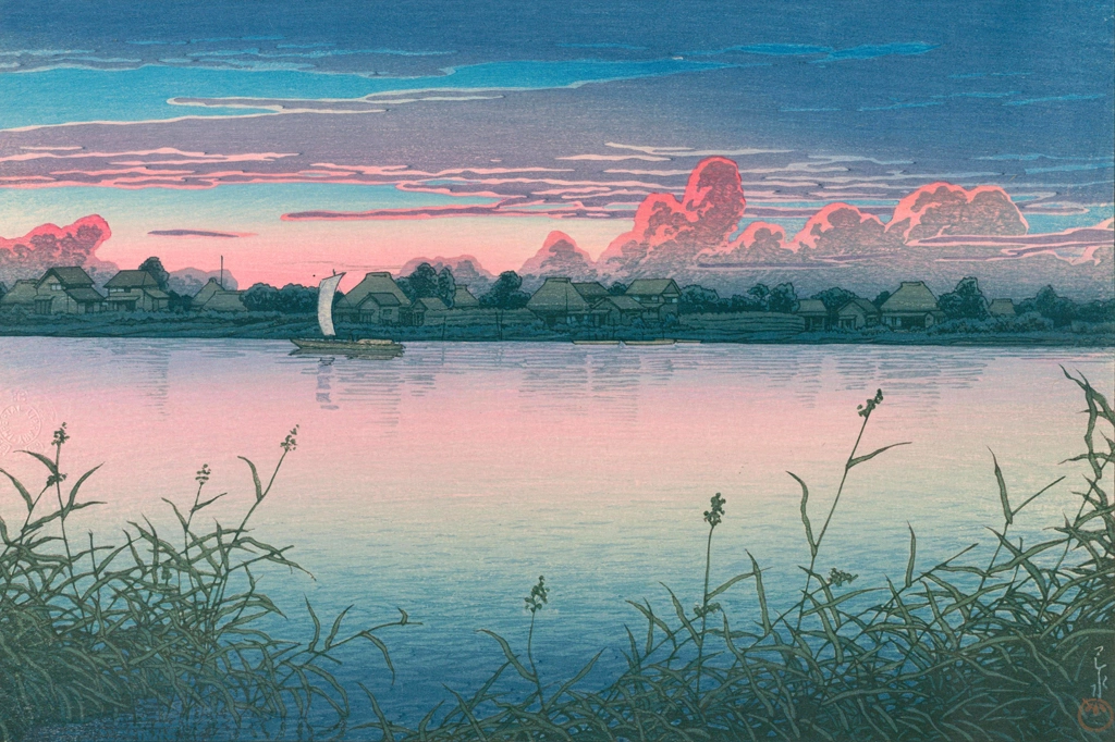 「初秋の浦安」 川瀬巴水 （1931年） | 川瀬巴水絵画集 2より