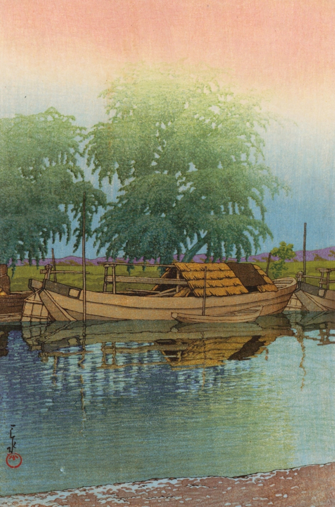 「土浦の朝」 川瀬巴水 （1931年） | 川瀬巴水作品集より