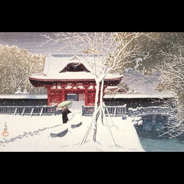 「芝公園の雪」 川瀬巴水 （1931年）