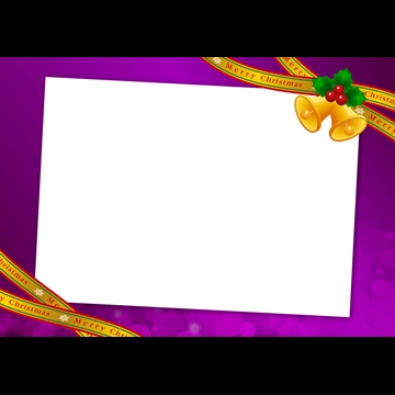 6種類のベルとセイヨウヒイラギのクリスマスフレームの背景イラストとベクター