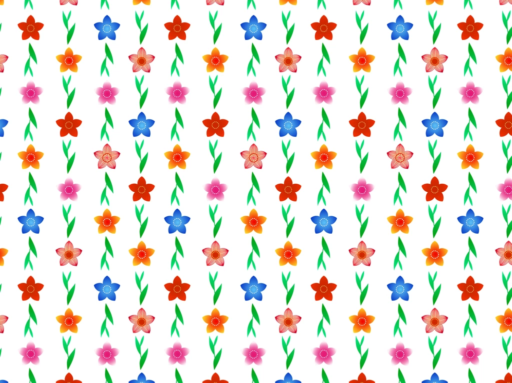 Set of 5 Flower and Leaf Pattern Background Illustrations and Vectors | White