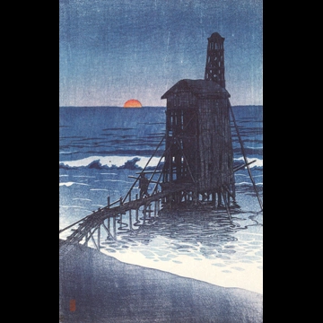 「落陽（越後郷本）」 川瀬巴水 （1921年）
