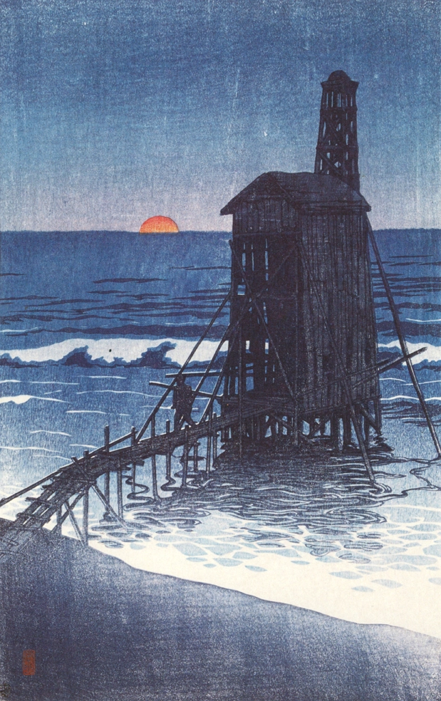 「落陽（越後郷本）」 川瀬巴水 （1921年） | 生誕130年 川瀬巴水展 郷愁の日本風景より