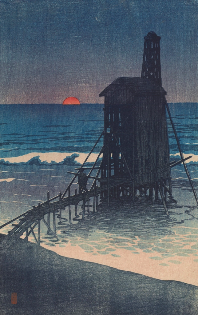 「落陽（越後郷本）」 川瀬巴水 （1921年） | 2