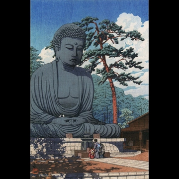 「鎌倉大仏」 川瀬巴水 （1930年）