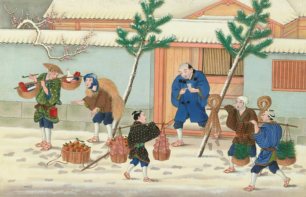 Preparing for the New Year by Workshop of Kawahara Keiga (circa 1809-1829) | 1