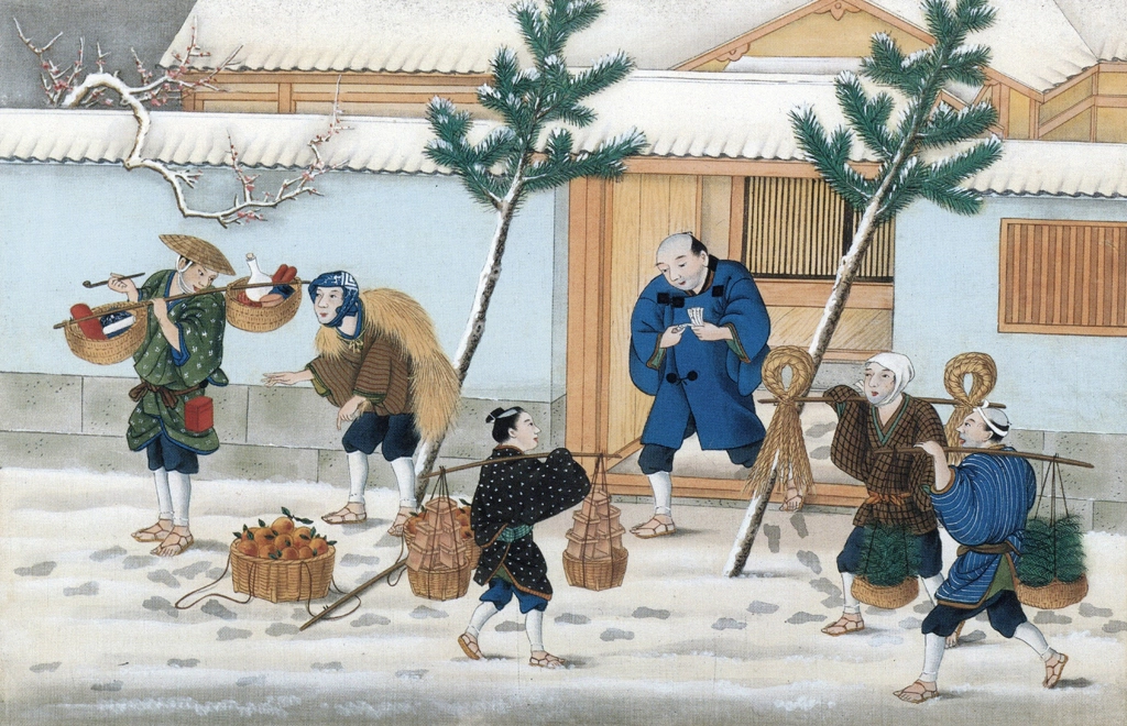 Preparing for the New Year by Workshop of Kawahara Keiga (circa 1809-1829) | from Ukiyo-e Masterpieces in European Collections: Bibliothèque nationale de France