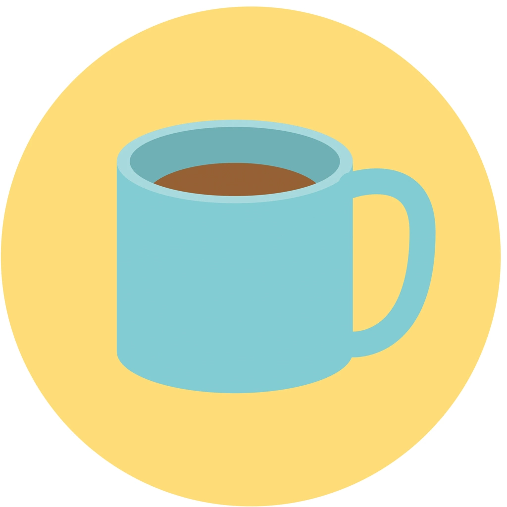Set of 3 a Cup of Coffee Icon Illustrations and Vectors | A Cup of Coffee Circular Icon