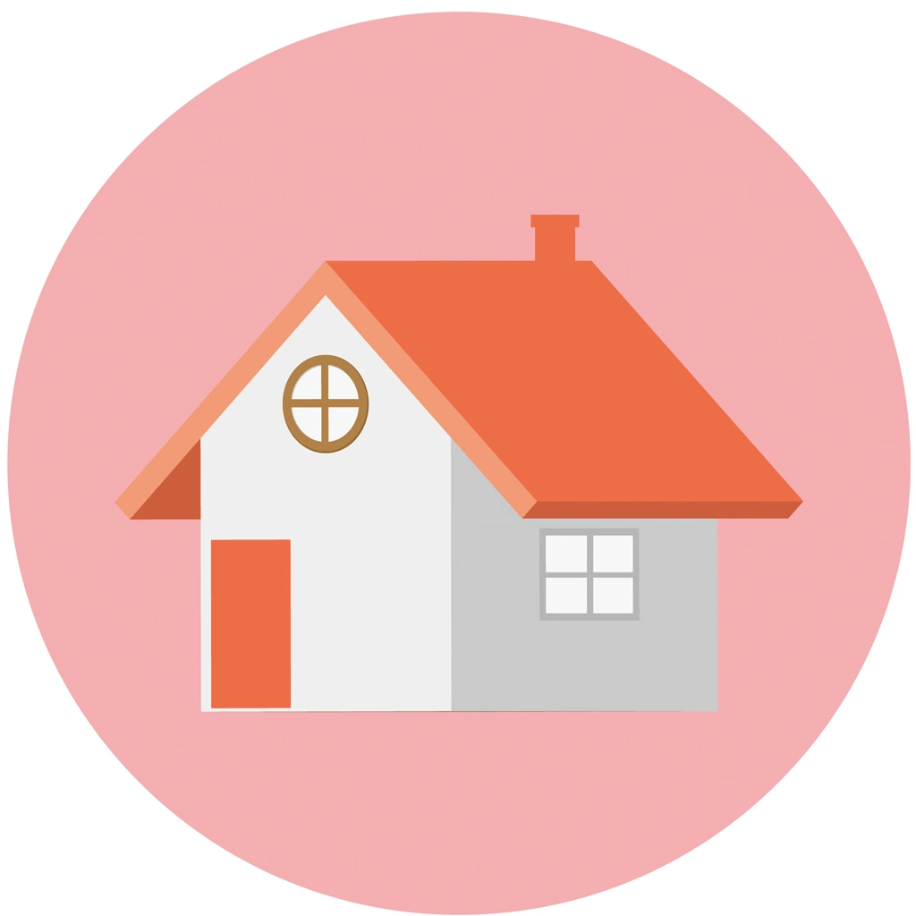 Set of 3 House Icon Illustrations and Vectors | House Circular Icon