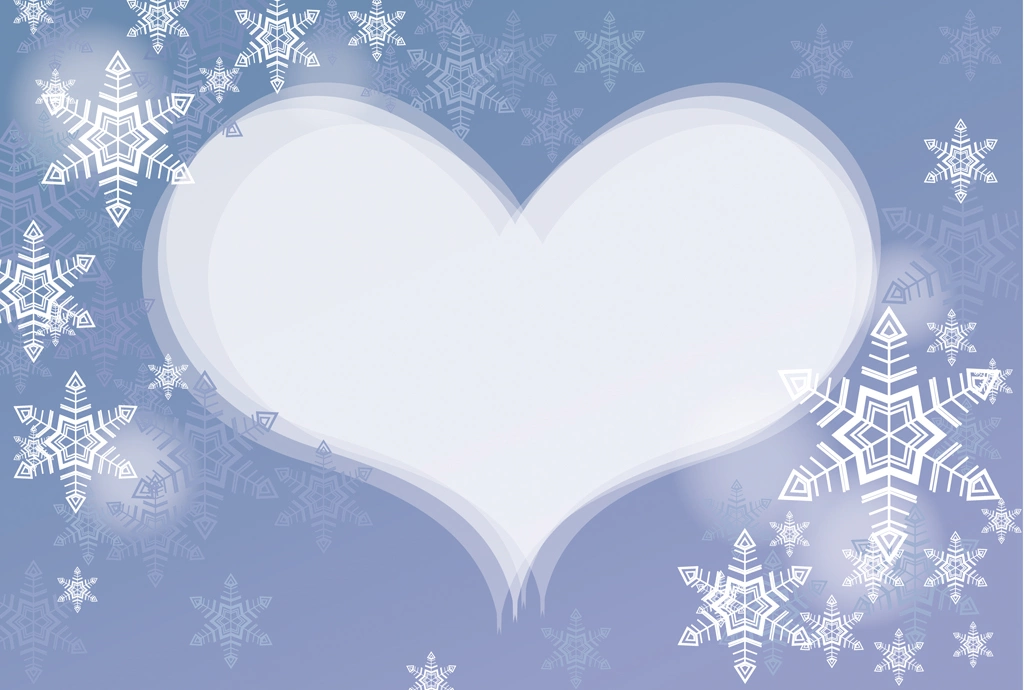 Set of 6 Snowflake and Heart Background Illustrations and Vectors | Blue