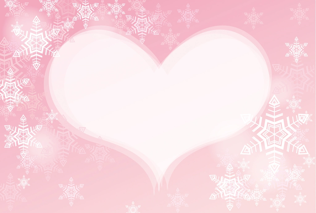Set of 6 Snowflake and Heart Background Illustrations and Vectors | Pink