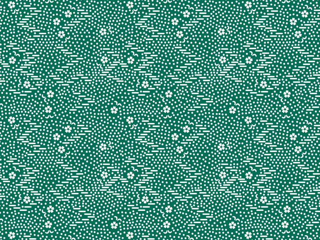 Set of 5 Cherry Blossom and Dot Pattern Background Illustrations and Vectors | Green