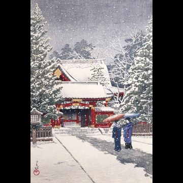 「社頭の雪（日枝神社）」 川瀬巴水 （1931年）