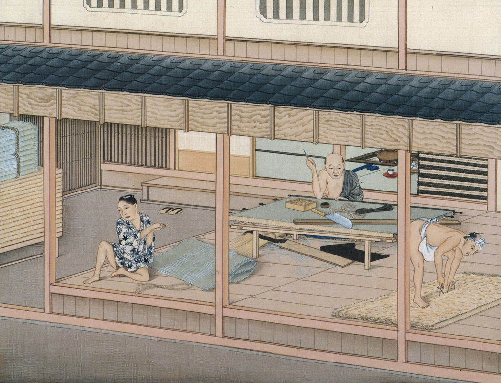A Tatami Shop by Workshop of Kawahara Keiga (circa 1809-1829) | from Ukiyo-e Masterpieces in European Collections: Bibliothèque nationale de France