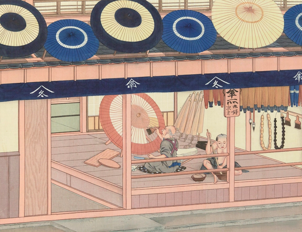 An Umbrella Shop by Workshop of Kawahara Keiga (circa 1809-1829) | 1