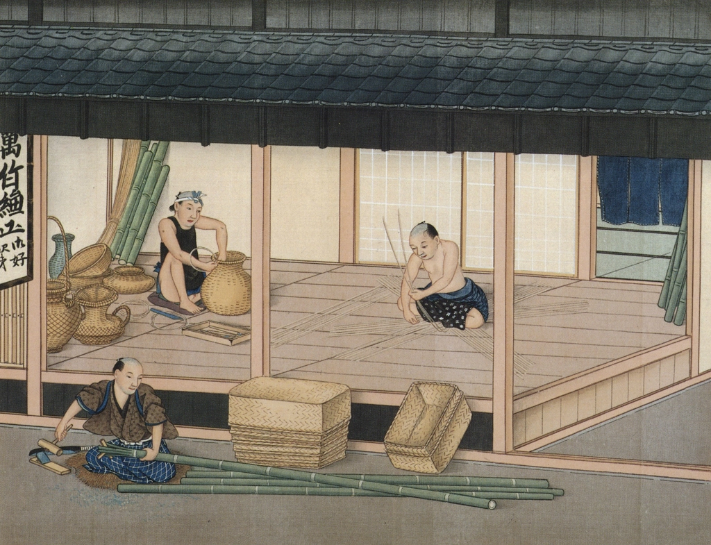 A Bamboo Worker’s Shop by Workshop of Kawahara Keiga (circa 1809-1829) | from Ukiyo-e Masterpieces in European Collections: Bibliothèque nationale de France