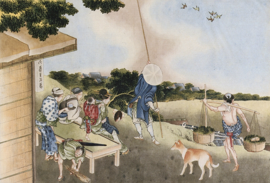 In Front of a Tea-shop by Katsushika Hokusai (circa 1826) | from Ukiyo-e Masterpieces in European Collections: Bibliothèque nationale de France