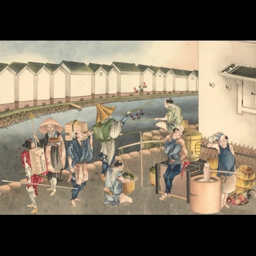 People of Various Professions at Nihon-bashi by Katsushika Hokusai (circa 1826)