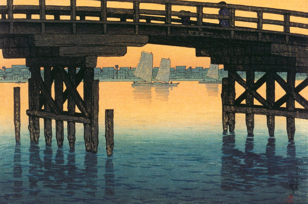 「東京十二題 深川上の橋」 川瀬巴水 （1920年） | 生誕130年 川瀬巴水展 郷愁の日本風景より