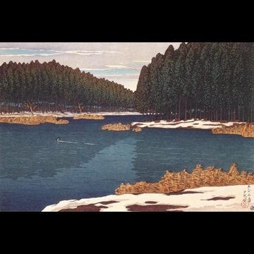 「東京十二題 井のかしらの残雪」 川瀬巴水 （1920年）