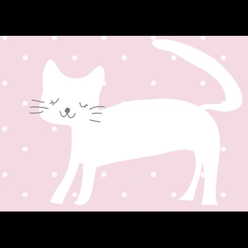 6種類の雪の中の白猫の背景イラストとベクター