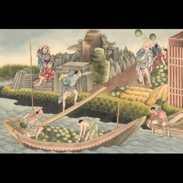 Unloading Watermelons by Katsushika Hokusai (circa 1826)